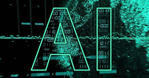 vibrant artificial intelligence text with digital binary background - Download Free Stock Images Pikwizard.com