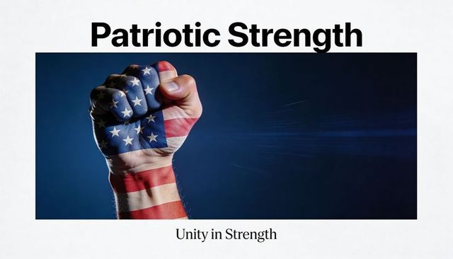Clenching fist painted with american flag symbolizing patriotic strength and unity