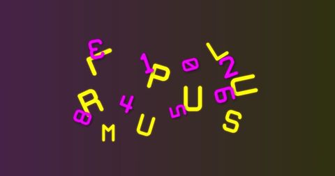 Neon Numbers and Letters on Brown Gradient Background - Download Free Stock Images Pikwizard.com