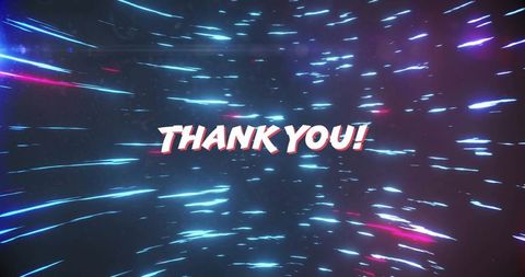 Futuristic 'Thank You' with Neon Light Streaks