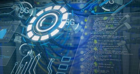 5G Network Technology with Digital Processing Interface - Download Free Stock Images Pikwizard.com