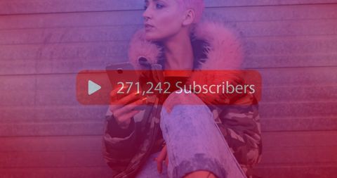 Social Media Success with Subscriber Count Over Tech-Savvy Woman