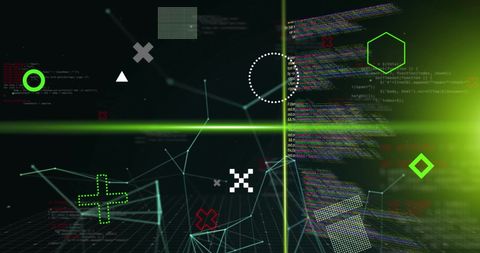 Futuristic Interface with Data and Streaming Codes - Download Free Stock Images Pikwizard.com