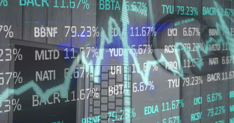 Stock Market Data and Technology Concept with Digital Elements