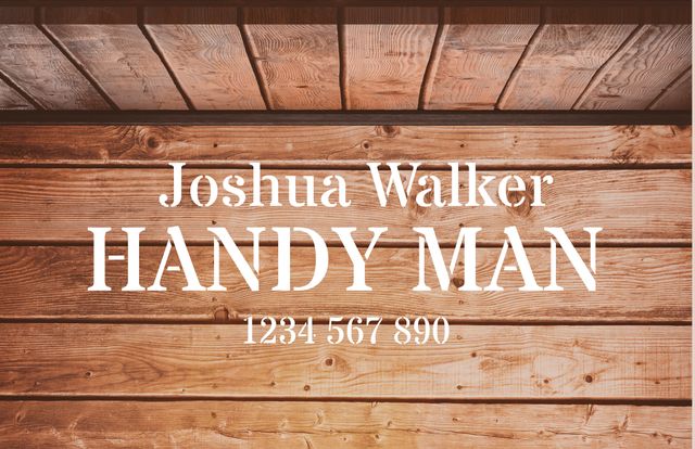 Handyman Service Business Card on Wooden Plank Background - Download Free Stock Videos Pikwizard.com
