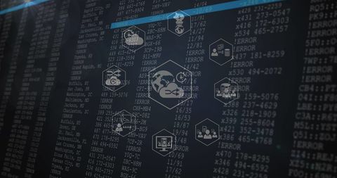 Futuristic Data Processing with Technological Icons - Download Free Stock Images Pikwizard.com