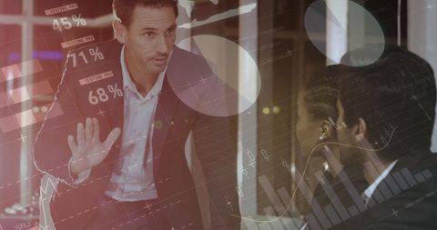 Business Strategy Presentation with Dynamic Graphs Overlay