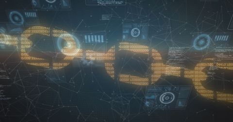 Digital Network Visualization with Data Processing Graphics - Download Free Stock Images Pikwizard.com