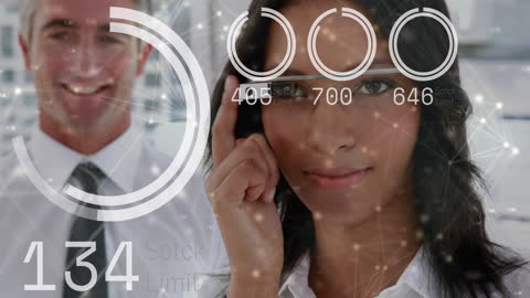 Woman Utilizing Smart Eyeglasses in Futuristic Digital Concept