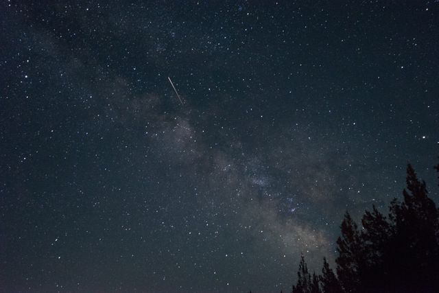 Stunning Night Sky with Milky Way and Shooting Star - Download Free Stock Photos Pikwizard.com