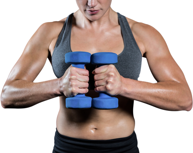 Concentrated Athletic Woman Lifting Dumbbells Transparency - Download Free Stock Videos Pikwizard.com