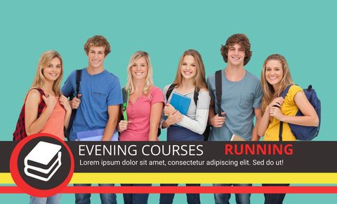 Smiling Students Representing Vibrant Evening Courses - Download Free Stock Templates Pikwizard.com