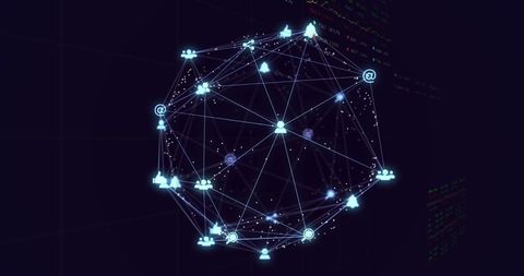 Glowing Digital Network Sphere on Trading Background - Download Free Stock Images Pikwizard.com