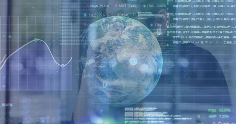 Global Financial Data Overlay with Digital Interface - Download Free Stock Images Pikwizard.com