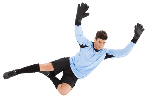 caucasian male goalkeeper in action on transparent background - Download Free Stock Videos Pikwizard.com