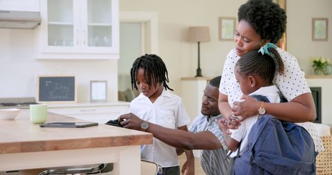 Parents Helping Children Get Ready for First Day of School - Download Free Stock Images Pikwizard.com