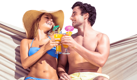 happy couple relaxing on hammock with drinks transparent background - Download Free Stock Videos Pikwizard.com