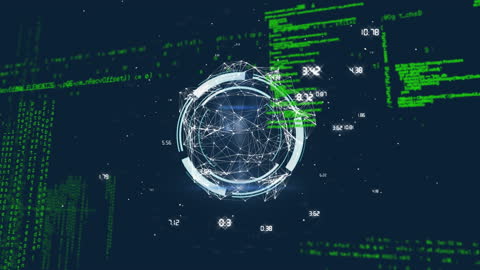 Futuristic Digital Data Network with Virtual Scanner Interface