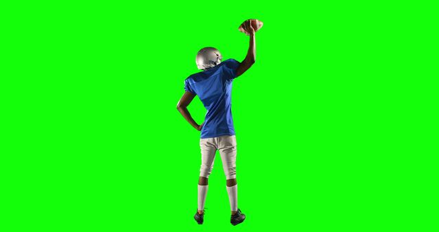 Enthusiastic American Football Player Celebrating with Football - Download Free Stock Images Pikwizard.com
