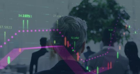 Businesspeople Walking with Overlay of Financial Data - Download Free Stock Images Pikwizard.com
