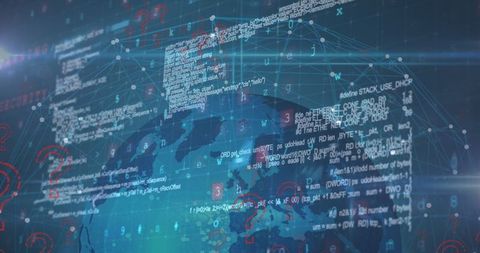 Global Cybersecurity Threats Illustrated by Data Flow and Code - Download Free Stock Images Pikwizard.com