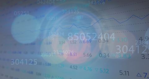Abstract stock market data visualization with lights