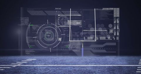 Futuristic Digital Interface Over Sports Track - Download Free Stock Images Pikwizard.com