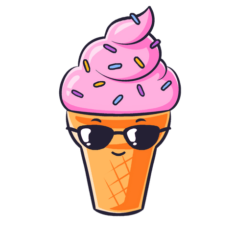 playful pink ice cream cone with sunglasses on transparent - Download Free Stock Videos Pikwizard.com
