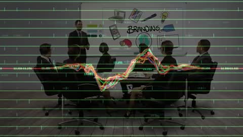 Business Team Strategy Presentation with Digital Visuals