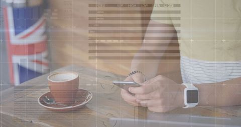 Digital Business Analytics and Man Using Smartphone in Cafe - Download Free Stock Images Pikwizard.com