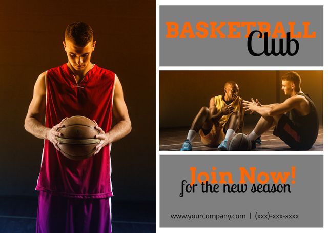 Focused Basketball Player Promoting Team-Building and Sports Enthusiasm - Download Free Stock Templates Pikwizard.com