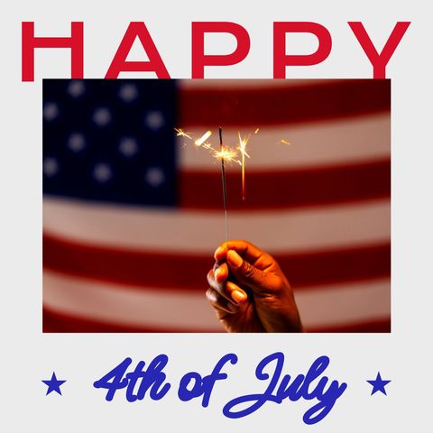 Sparkler in Hand Celebrating Fourth of July