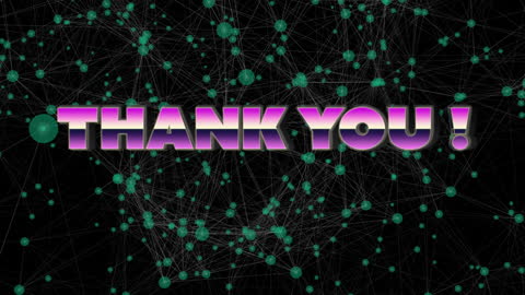 Vibrant Thank You Text Over Digital Network Background