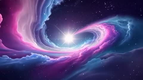 Swirling Colorful Nebula Unveiling Luminous Star