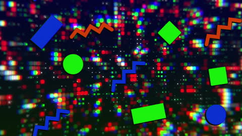 Colorful Abstract Shapes on Dynamic Digital Background