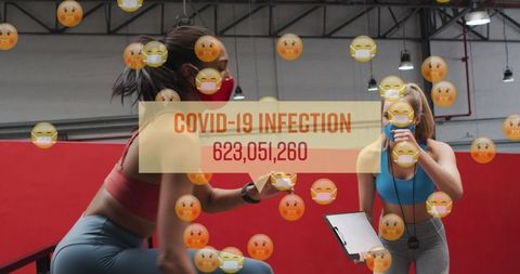 Masked Workout During COVID-19 Pandemic with Emoji Overlay