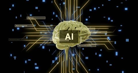 digital brain with data connections represents ai technology - Download Free Stock Images Pikwizard.com