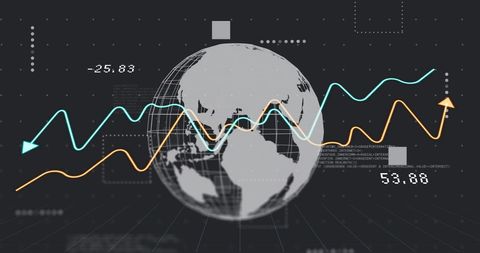 Global Economic Growth Trends with Digital World Map - Download Free Stock Images Pikwizard.com