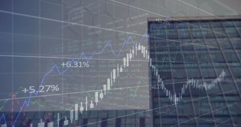 Financial Data on Virtual Screen with Urban Background - Download Free Stock Images Pikwizard.com