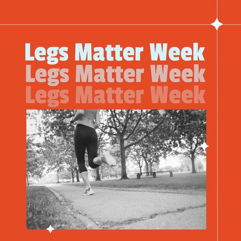 legs matter week celebration with caucasian woman running - Download Free Stock Templates Pikwizard.com
