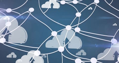 Dynamic Digital Cloud Network Connections on Blue Background - Download Free Stock Images Pikwizard.com