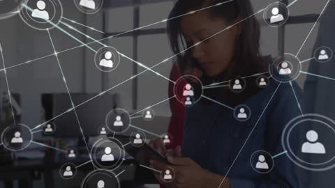 Connections and Network Concept with Businesswoman Using Phone
