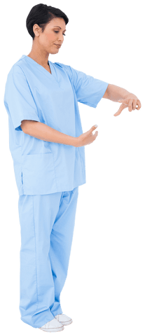 Caucasian Female Nurse Gesturing on Transparent Background - Download Free Stock Videos Pikwizard.com