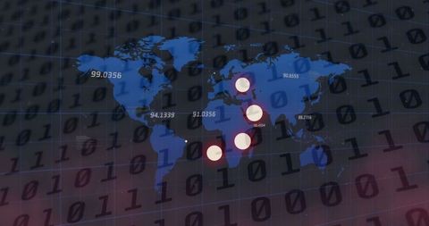 Global Data Visualization with Binary Overlay on World Map - Download Free Stock Images Pikwizard.com