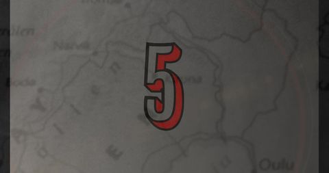 Number 5 Rendered with Red Border Over Map Background - Download Free Stock Images Pikwizard.com