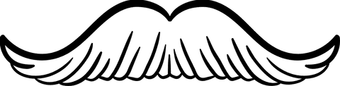 Transparent line art design of classic mustache