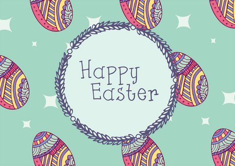Transparent Happy Easter Celebration with Decorative Eggs and Text - Download Free Stock Videos Pikwizard.com