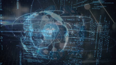 Futuristic Digital Globe with Data and Networks