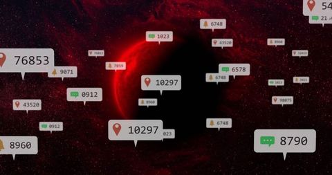 Cosmic Data Network with Location and Chat Bubbles in Space