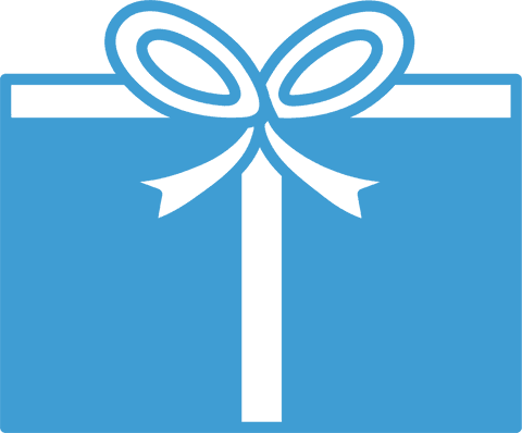 Transparent Blue Gift Box with Ribbon for Celebratory Events